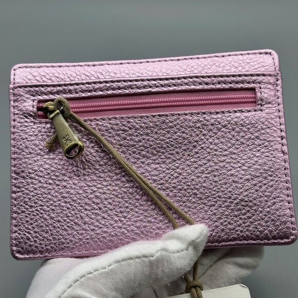 HOBO Pink Metallic Euro Slide Card Case ID Passport Holder - Picture 6 of 14